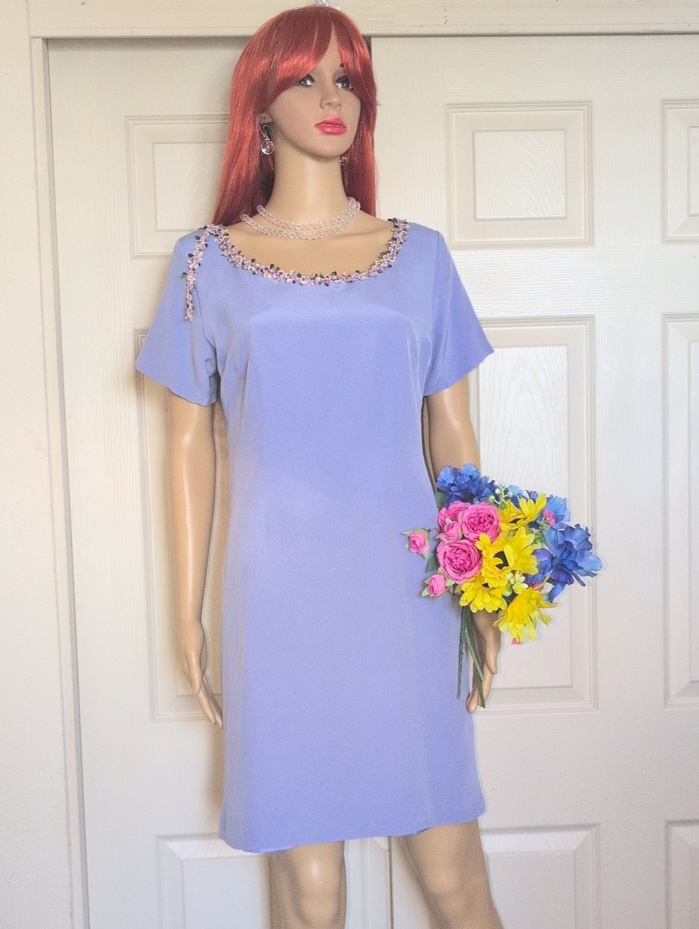 Silk Club Collection Embellished Shift Dress